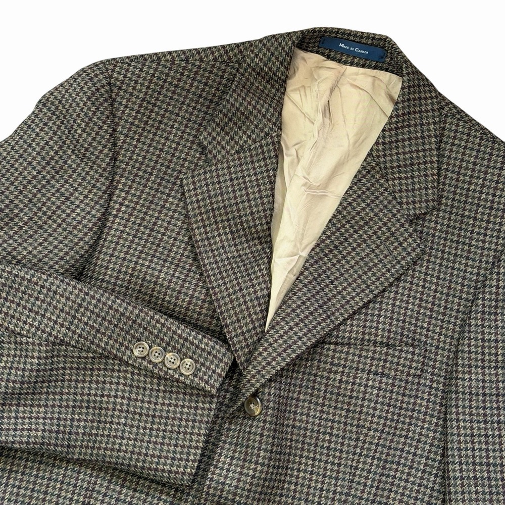 Vintage Ralph Lauren‎ Wool 38 42R  Mens Classic Blazer Brown Houndstooth Preppy